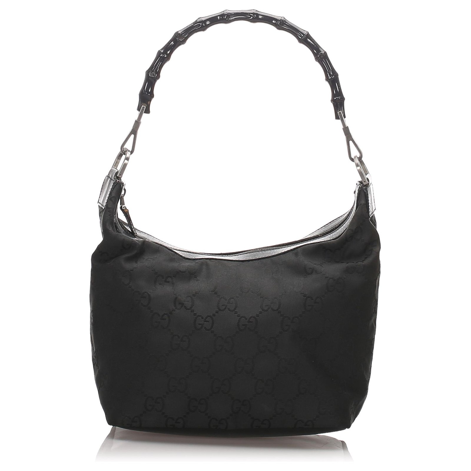 gucci black bamboo handle bag