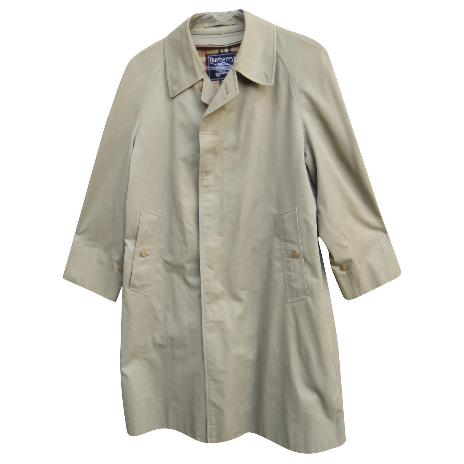 Burberry men's raincoat vintage sixties size XS Khaki Cotton Polyester Wool   - Joli Closet