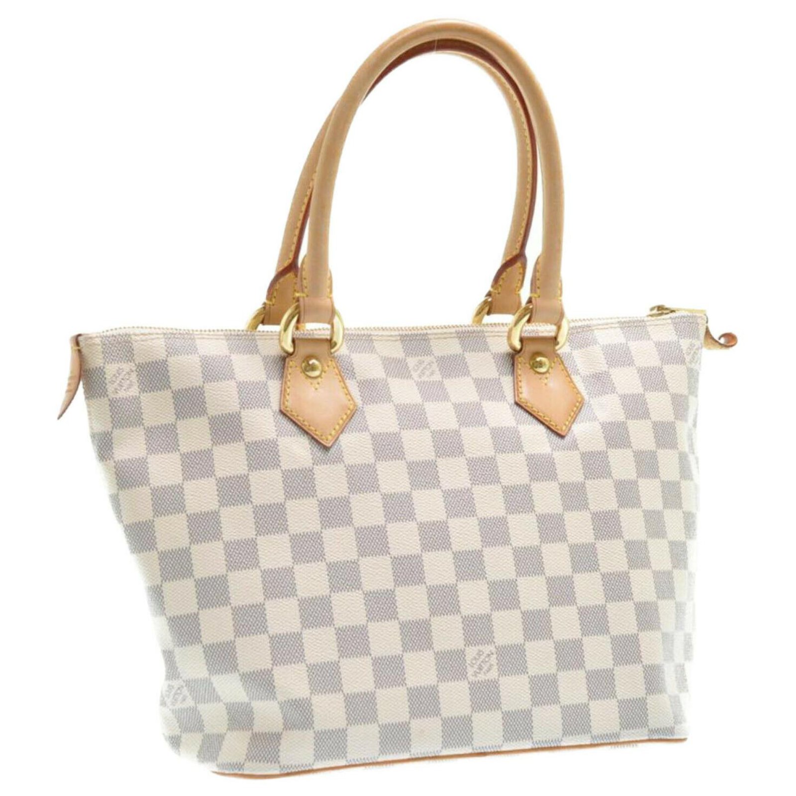 White Louis Vuitton Damier Azur Saleya PM Handbag