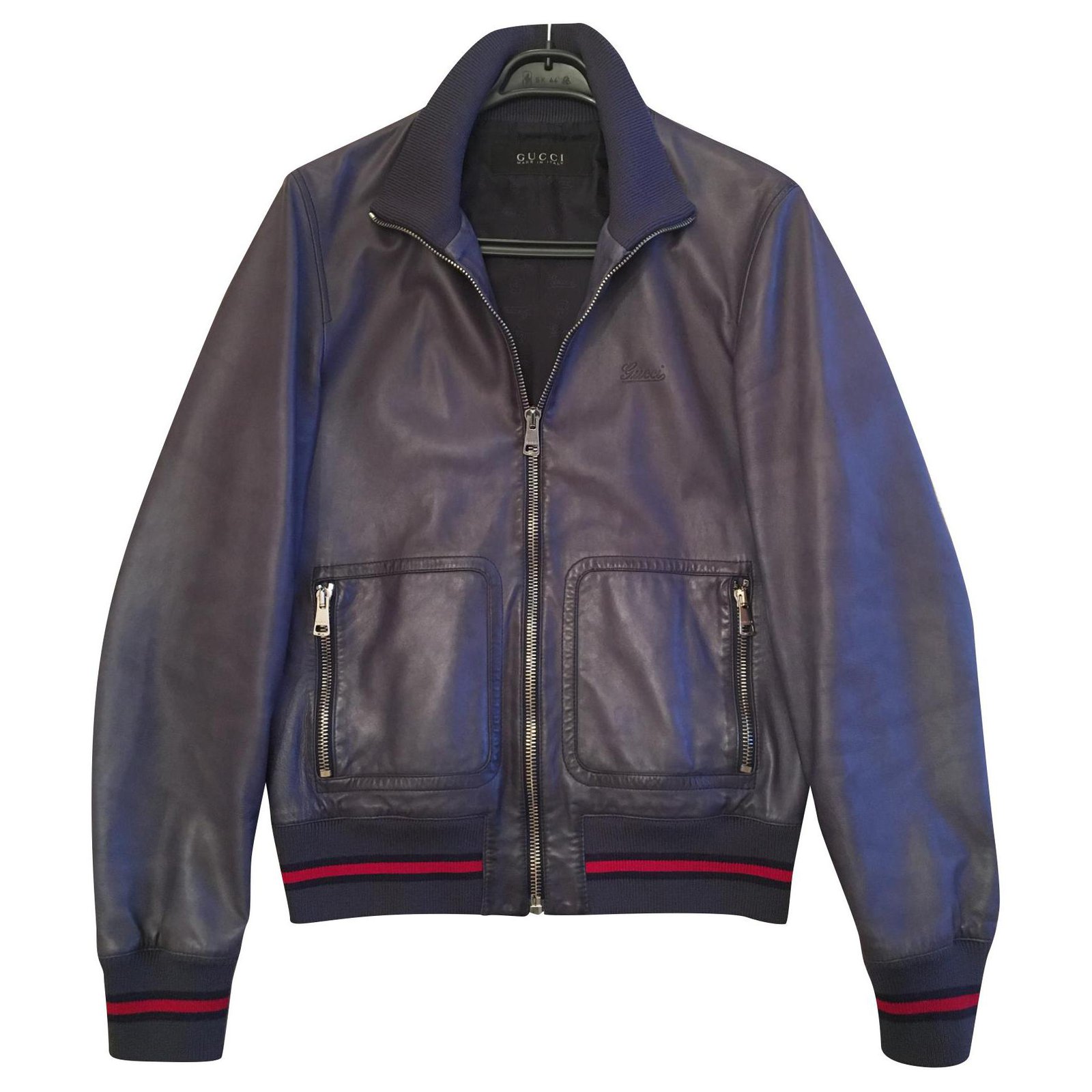 gucci leather jacket bomber