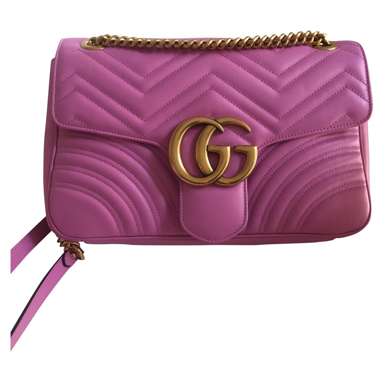 Gucci Marmont matelasse' Pink Leather ref.182012 - Joli Closet