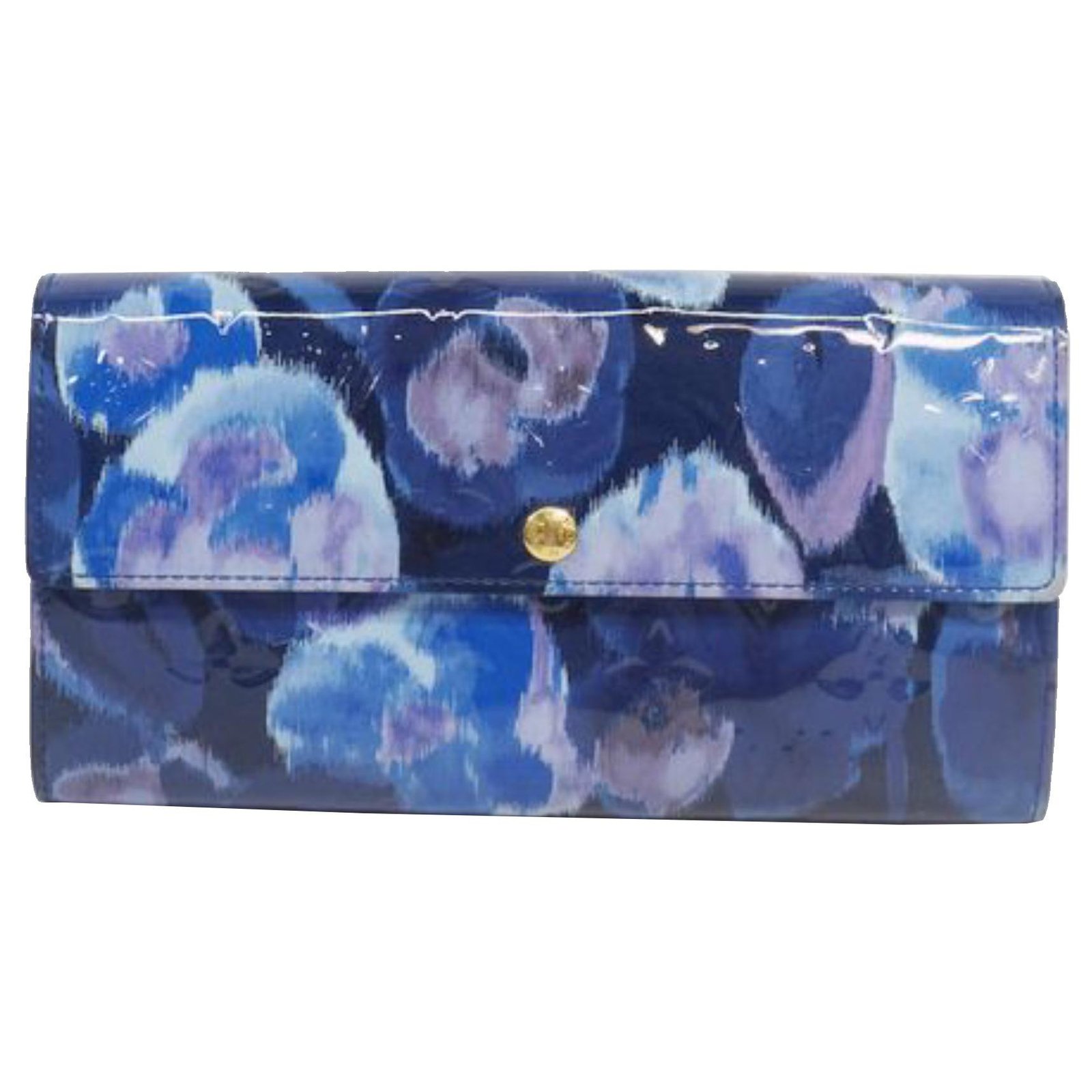 Sarah patent leather wallet Louis Vuitton Blue in Patent leather