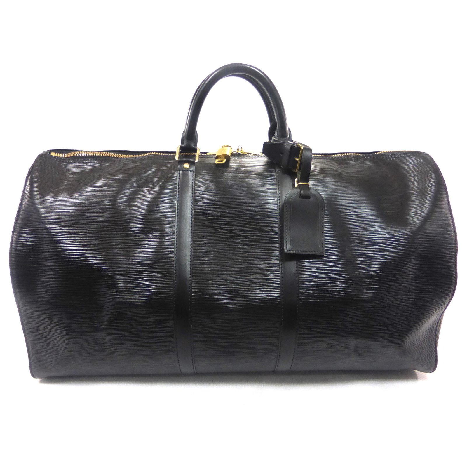 Louis Vuitton BLACK EPI LEATHER KEEPALL 55