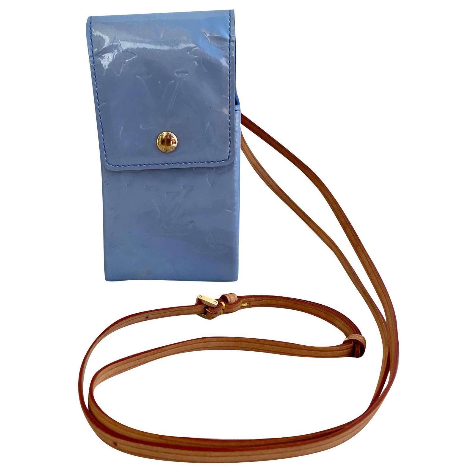 Louis Vuitton Clutch bags Blue Metallic Patent leather ref.182444 - Joli  Closet