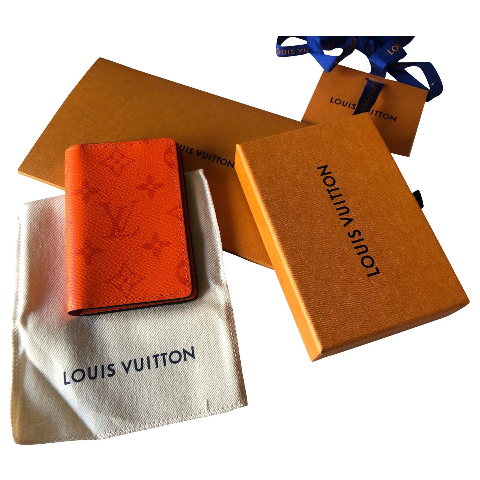 Louis Vuitton Taiga Taigarama Orange Monogram Logo Pocket