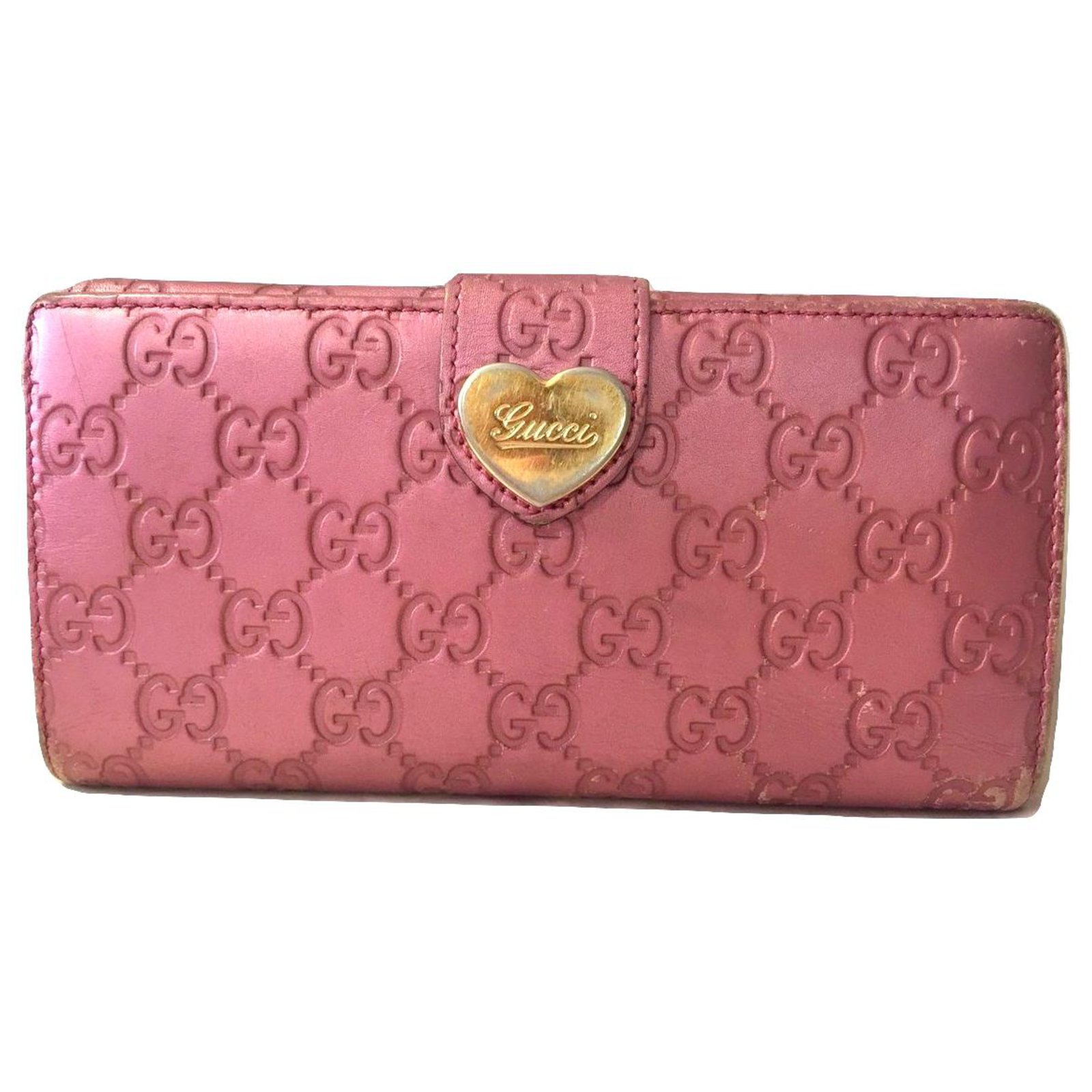 GUCCI leather wallet Guccissima Pink ref.182624 - Joli Closet