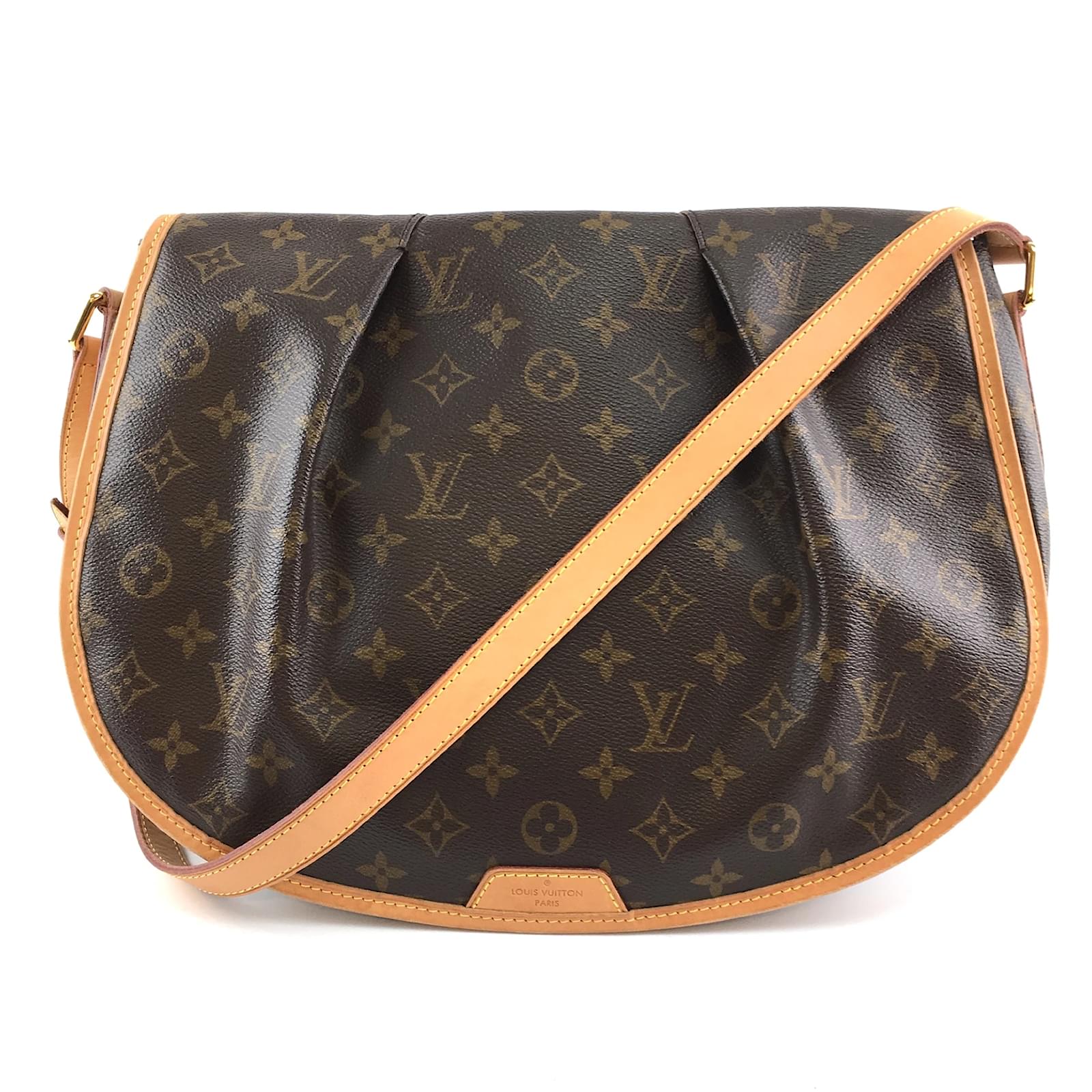 Tela Louis Vuitton Menilmontant MM Monogram Marrone Pelle ref.182670 - Joli  Closet