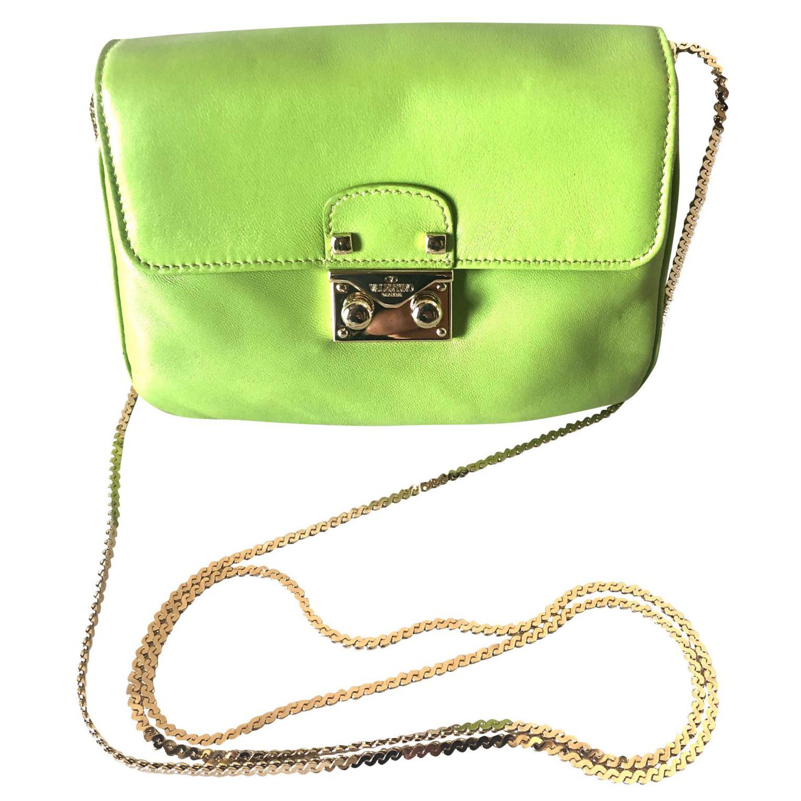 Valentino Glam Lock bag Light green Lambskin ref.182854 - Joli Closet