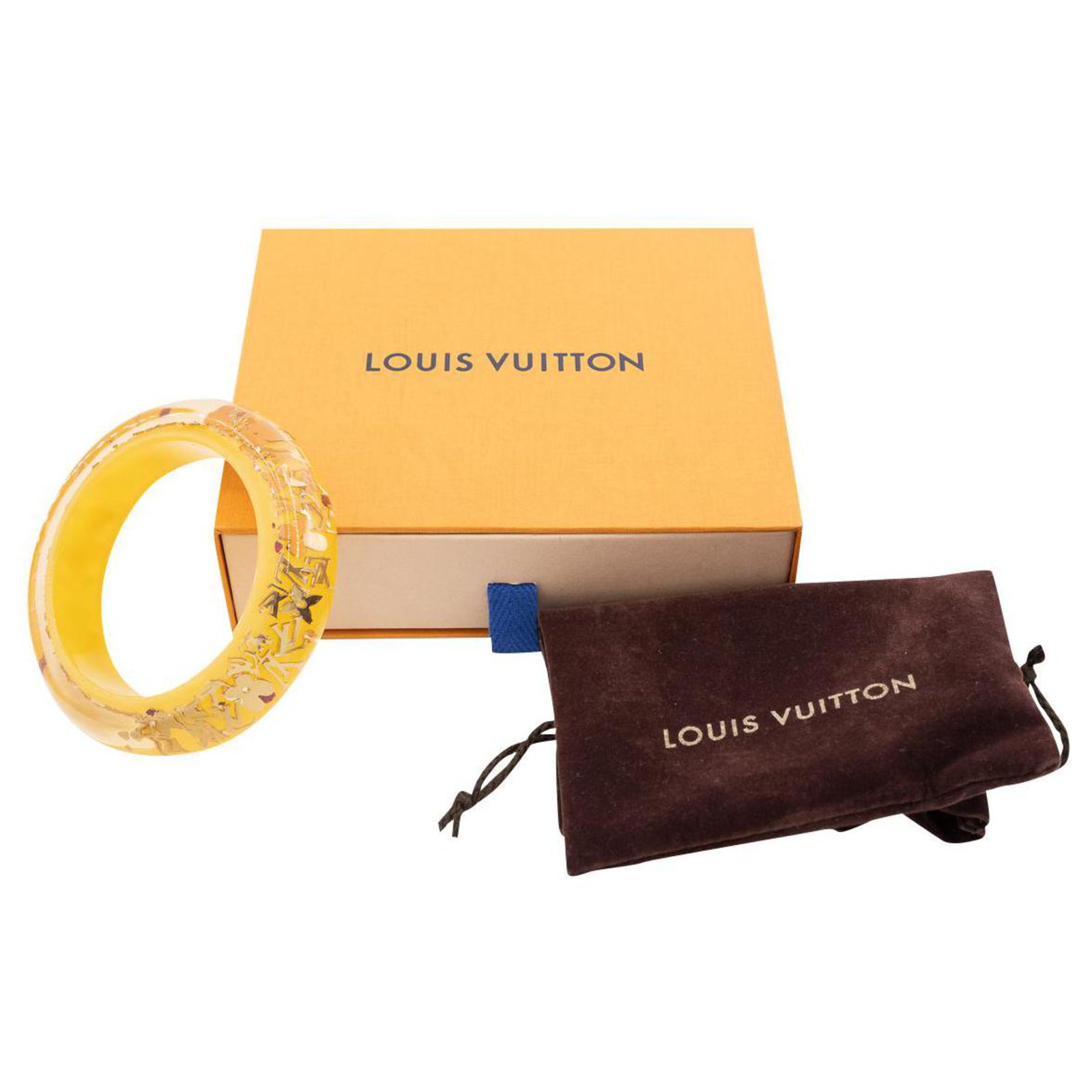 Louis Vuitton Clear Resin Monogram Inclusion Bangle Bracelet