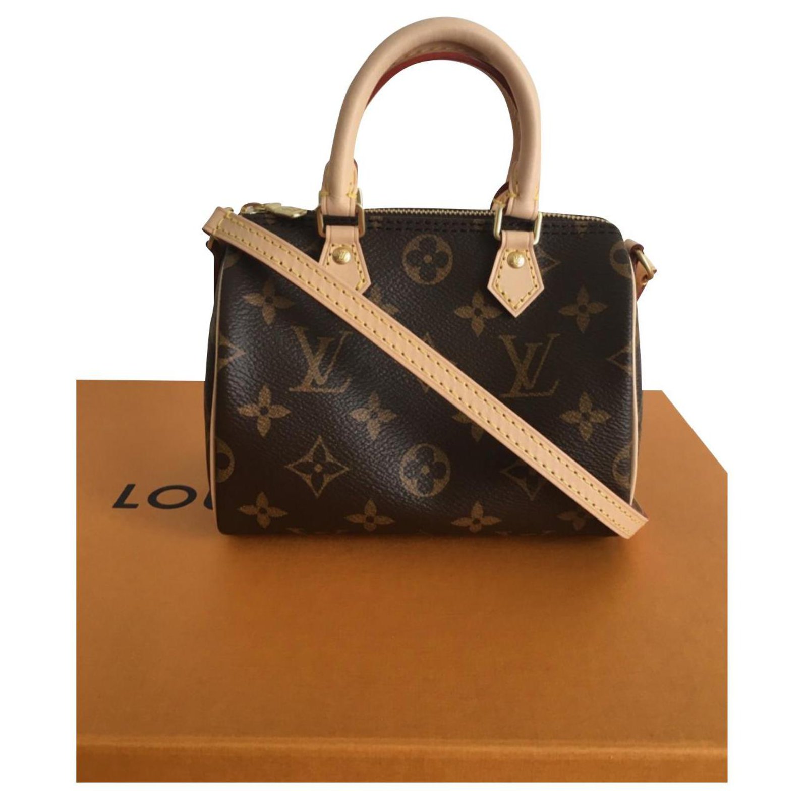 Louis Vuitton Speedy 35 Dark brown Cloth ref.267102 - Joli Closet