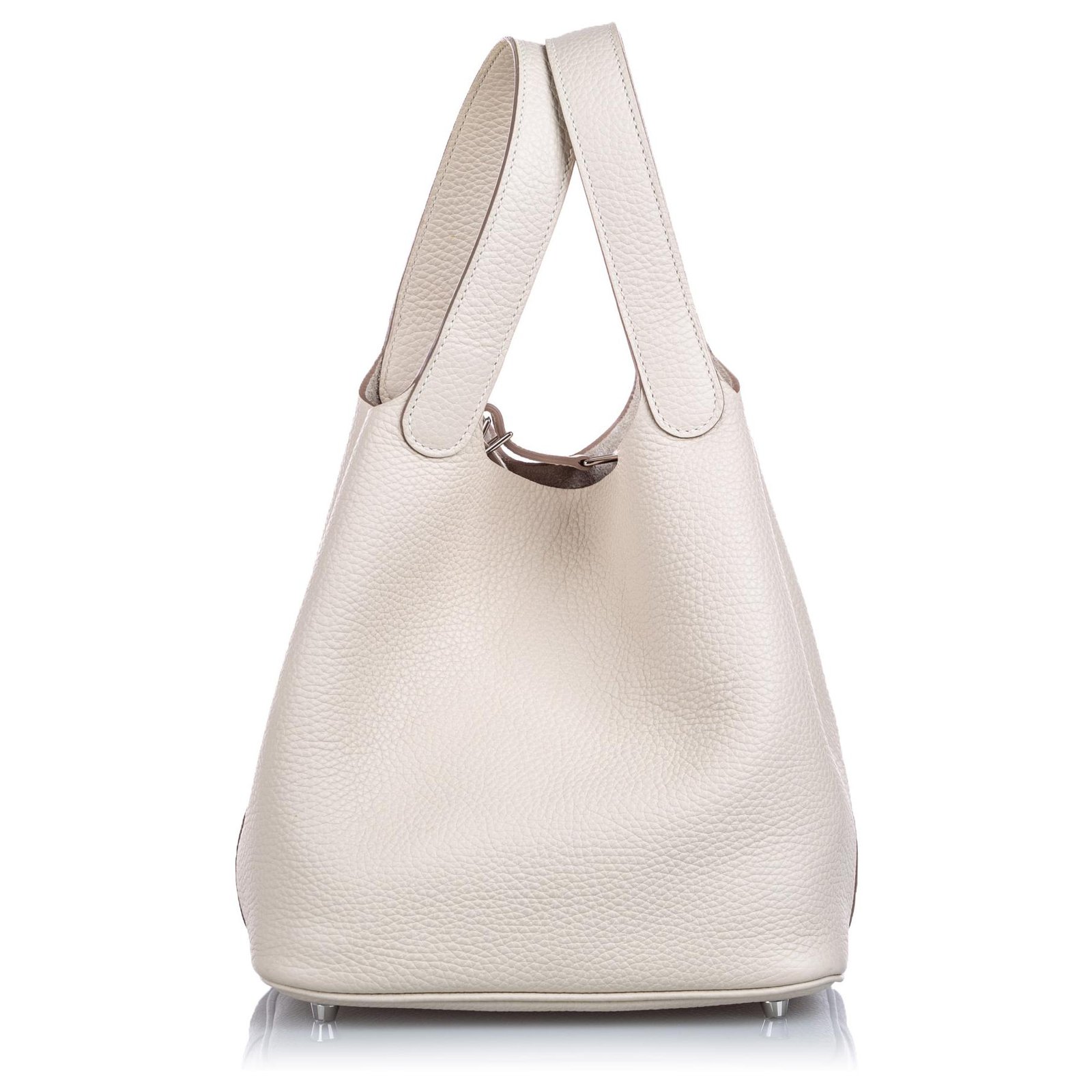 Hermès Hermes White Clemence Picotin 22 Leather Pony-style calfskin ref ...