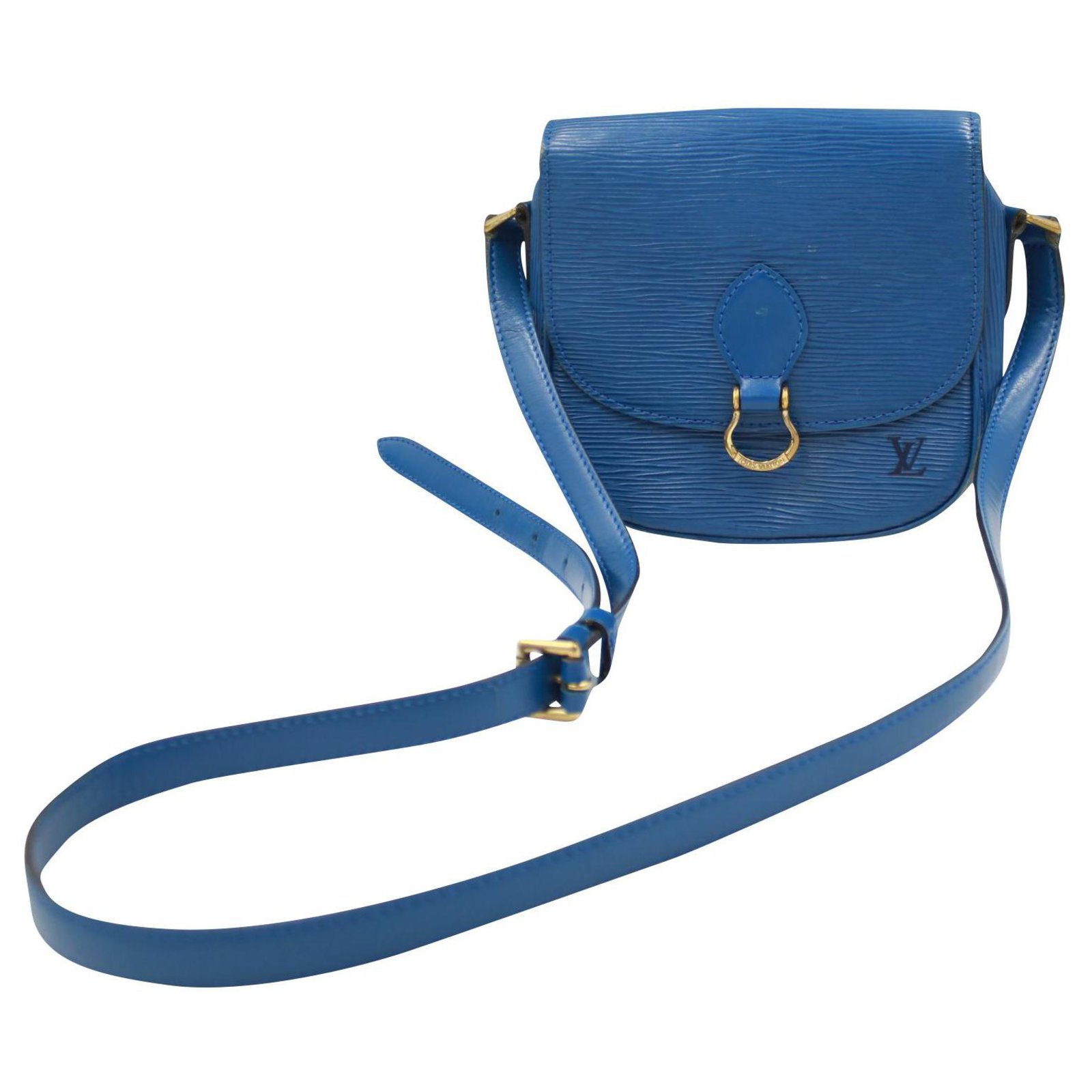 Louis Vuitton mini Saint Cloud handbag in blue epi leather ref.183615 -  Joli Closet