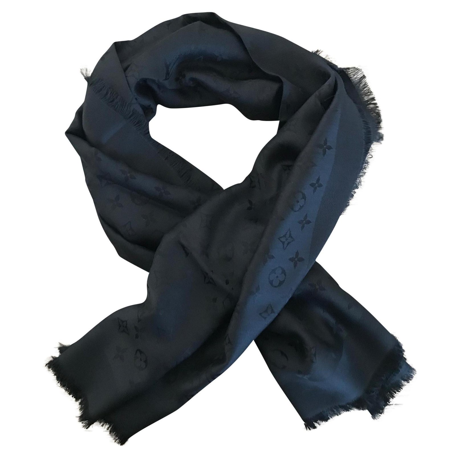 Black Louis Vuitton shawl Silk Wool ref.183789 - Joli Closet