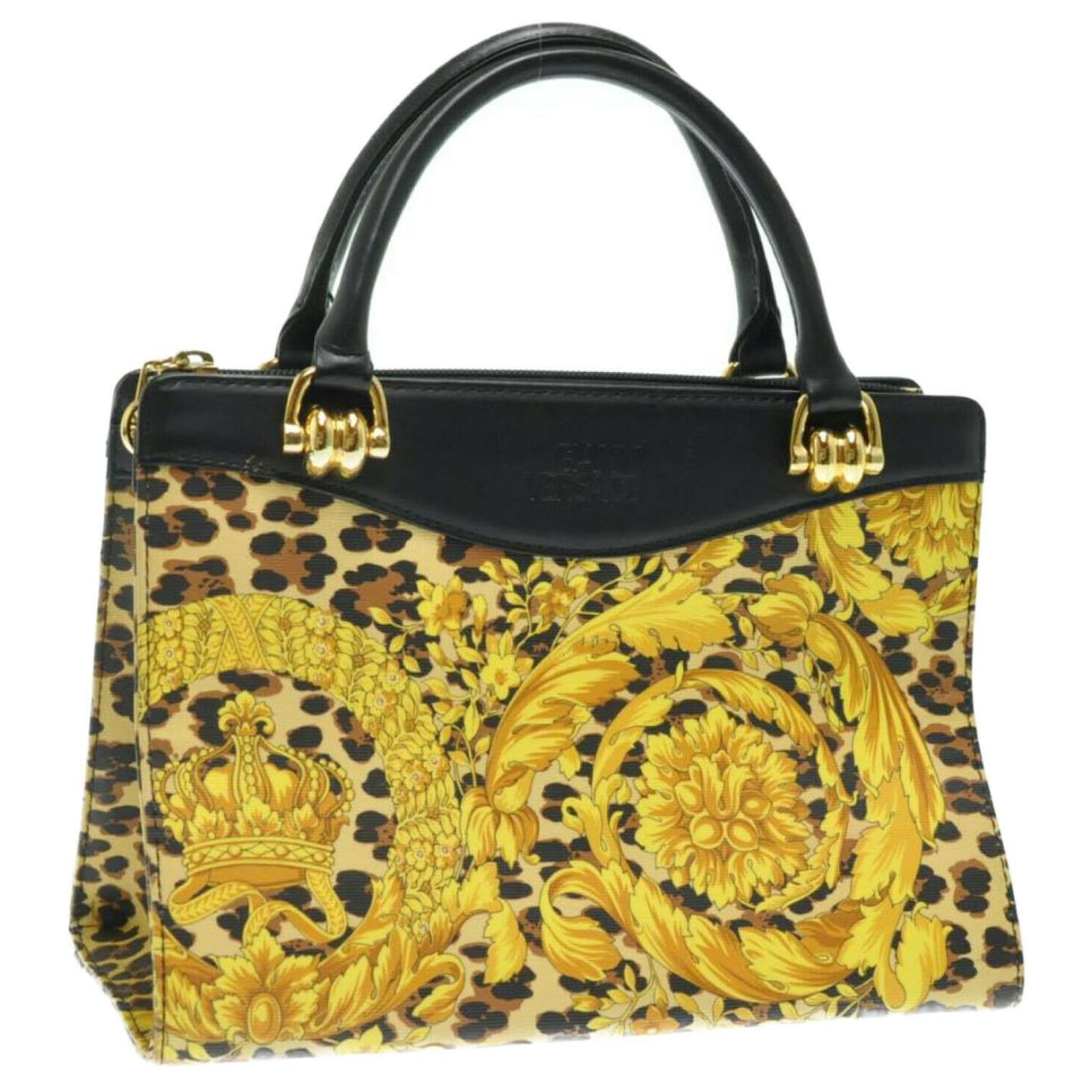 Sac ?� main Versace Sun Face Noir ref.183794 - Joli Closet