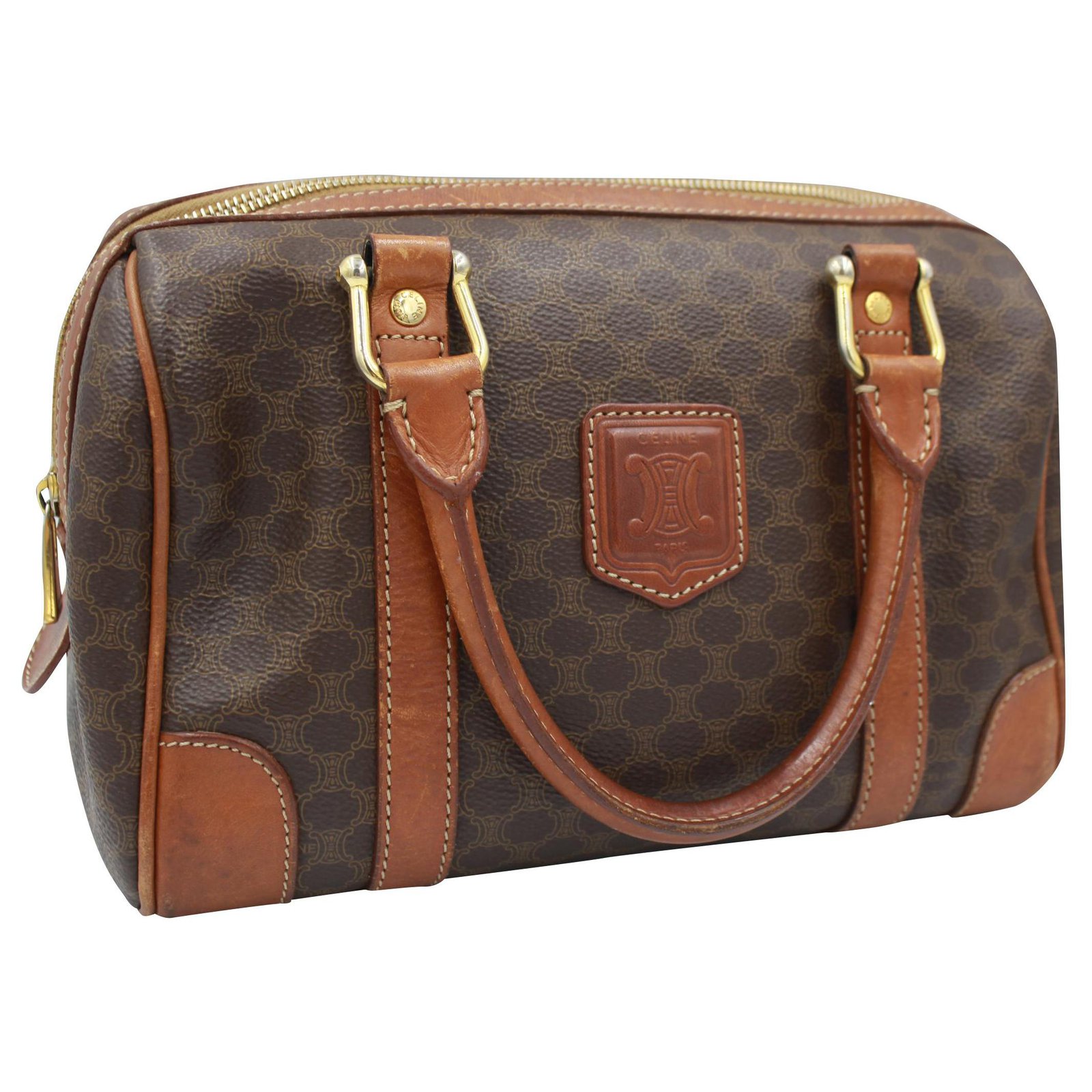 Celine Macadam Boston Bag - Brown Luggage and Travel, Handbags - CEL241885