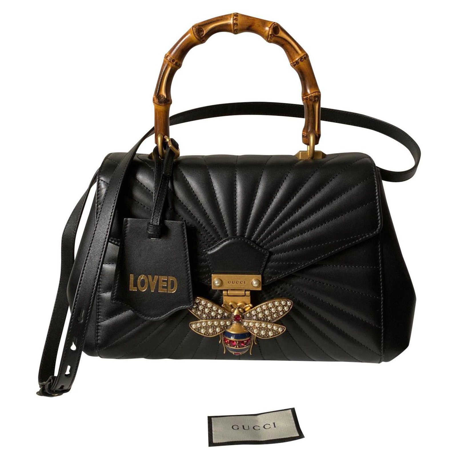 GUCCI QUEEN MARGARET Black Leather ref.183999 Joli Closet