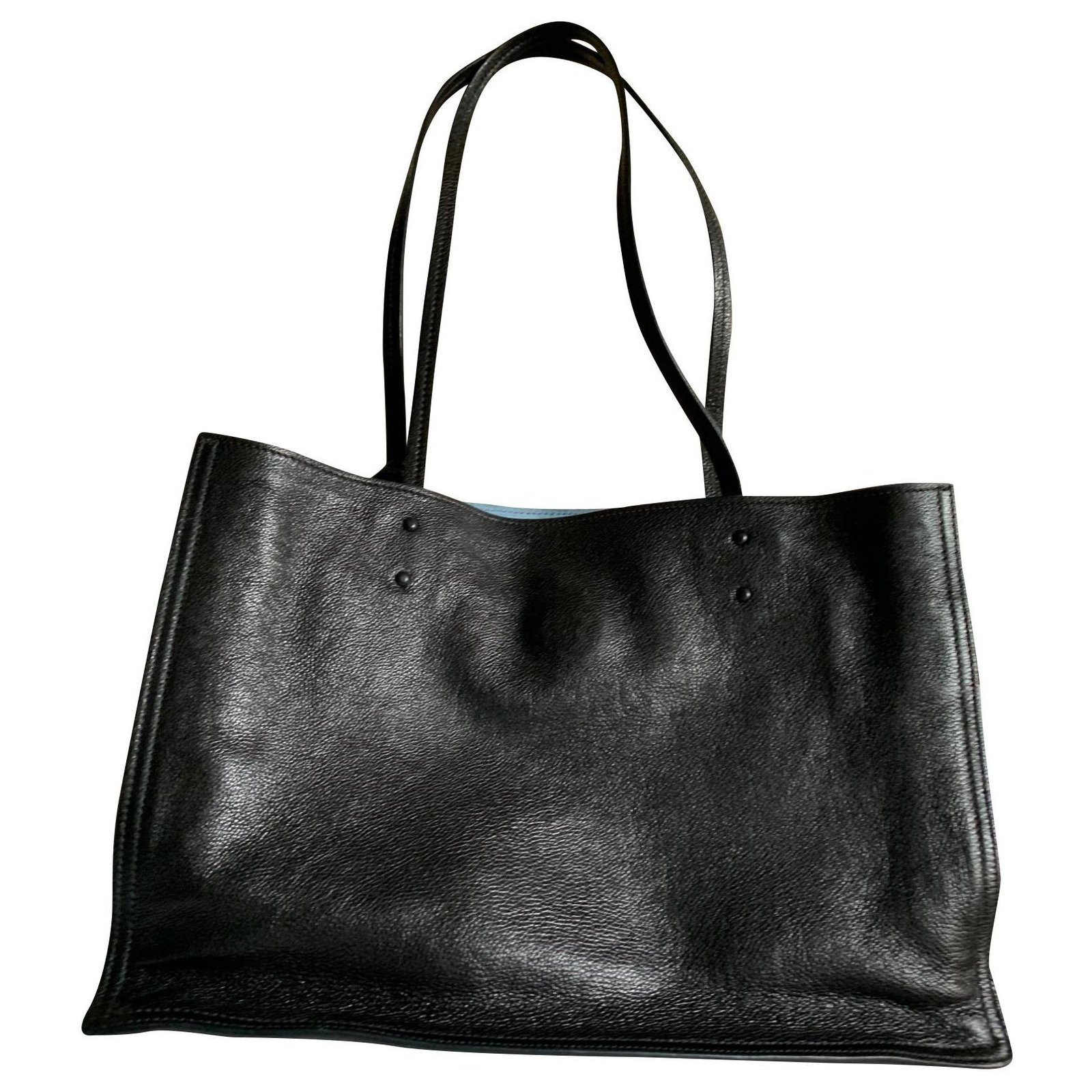 Prada Etiquette black leather tote ref.184090 - Joli Closet