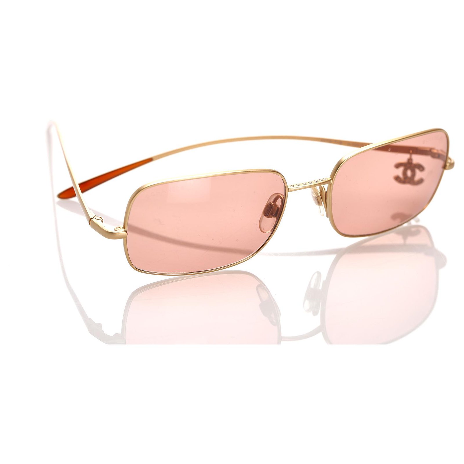 Chanel Pink Rhinestone CC Sunglasses Metal ref.184514 - Joli Closet