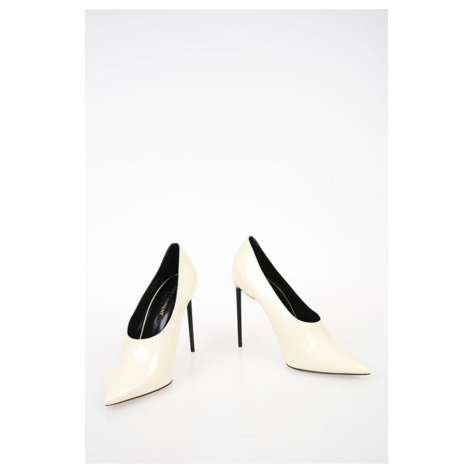 ysl white heels