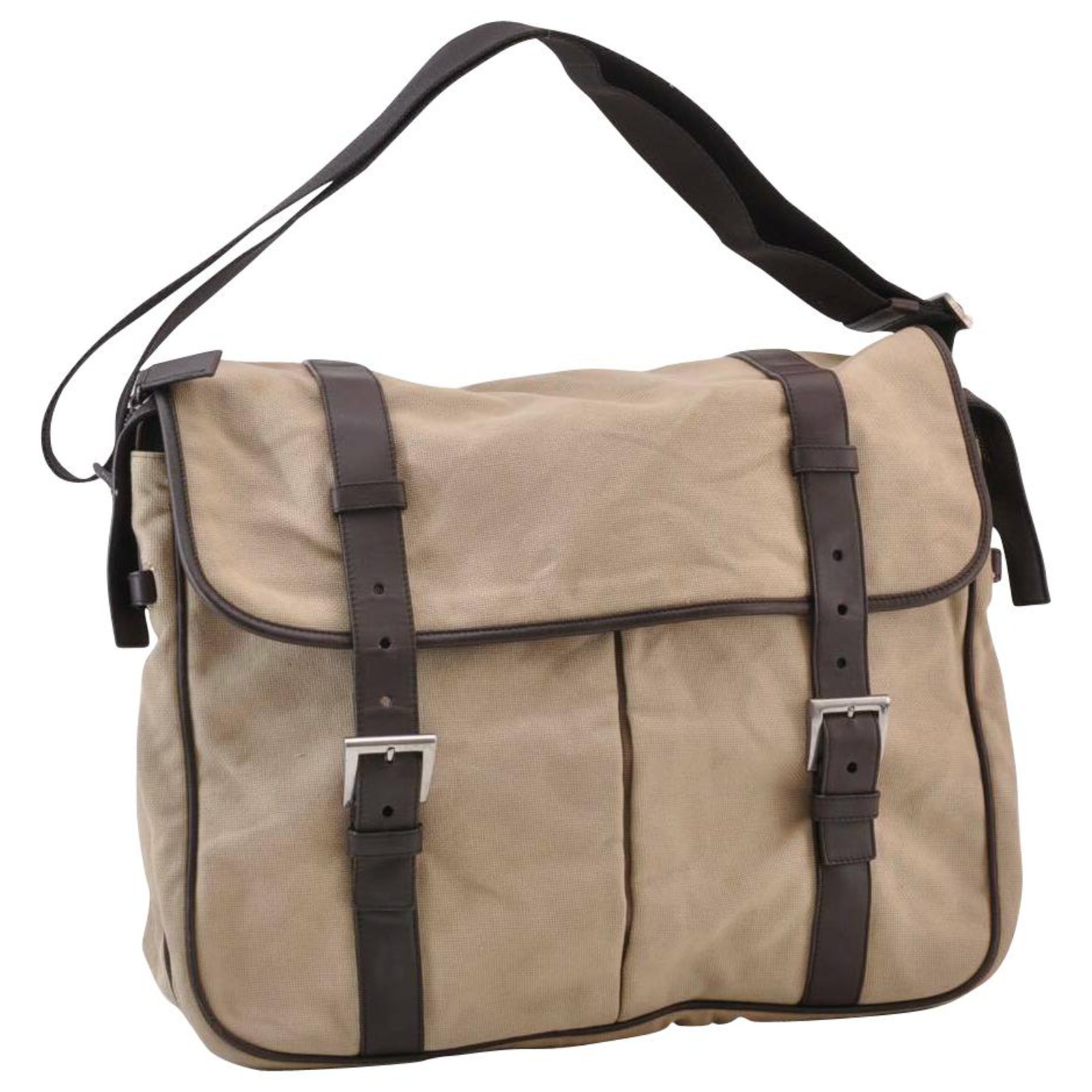 Prada Canvas shoulder bag Beige Cloth  - Joli Closet