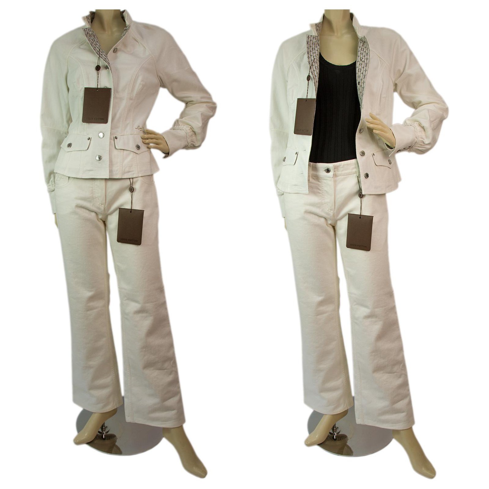 Louis Vuitton White Cotton Denim Jeans Jacket & Pants Trousers Set size 38  ref.185126 - Joli Closet