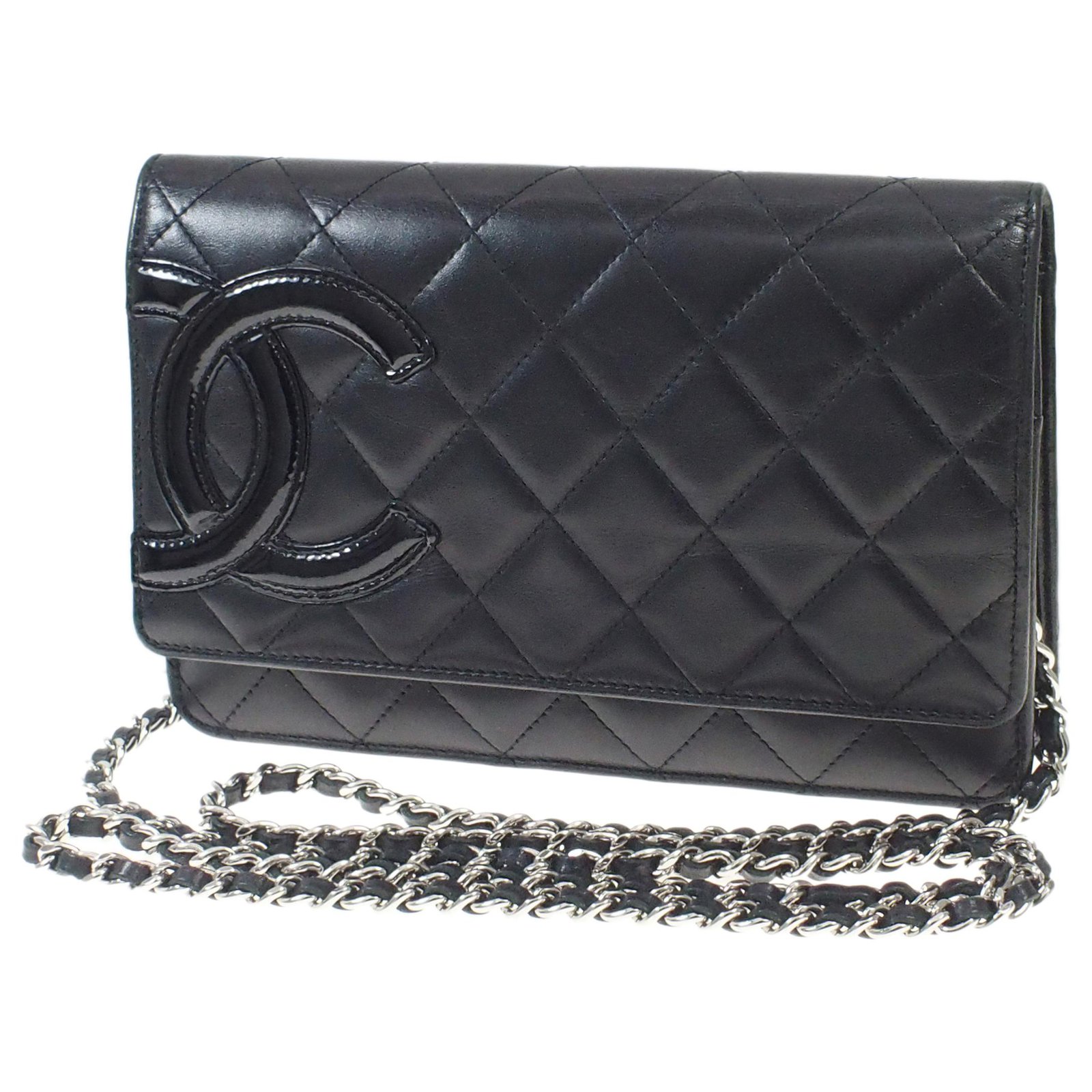 Chanel Black Cambon Ligne Wallet on Chain Leather ref.185197 - Joli Closet