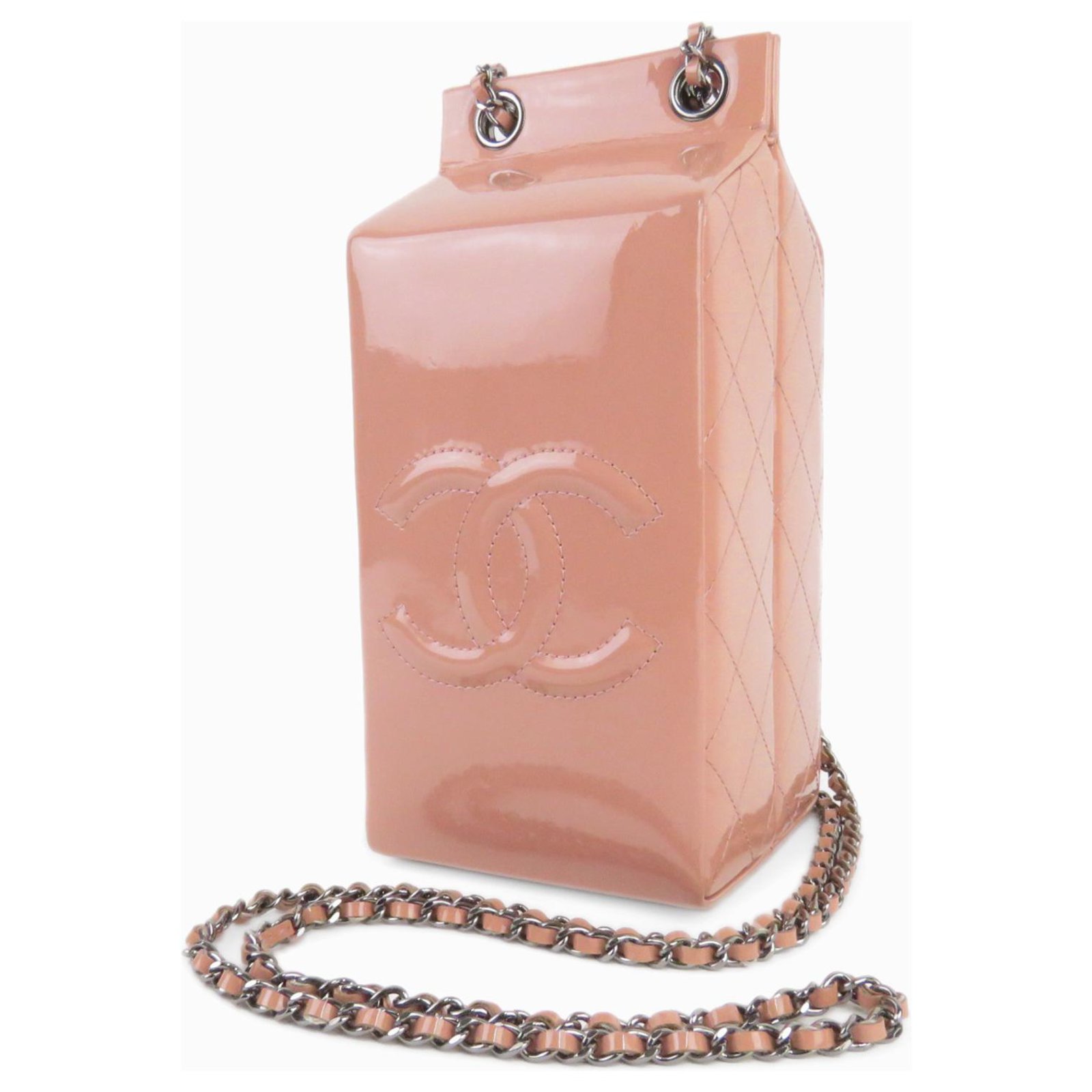 Chanel Pink CC Milk Carton Chain Crossbody Bag