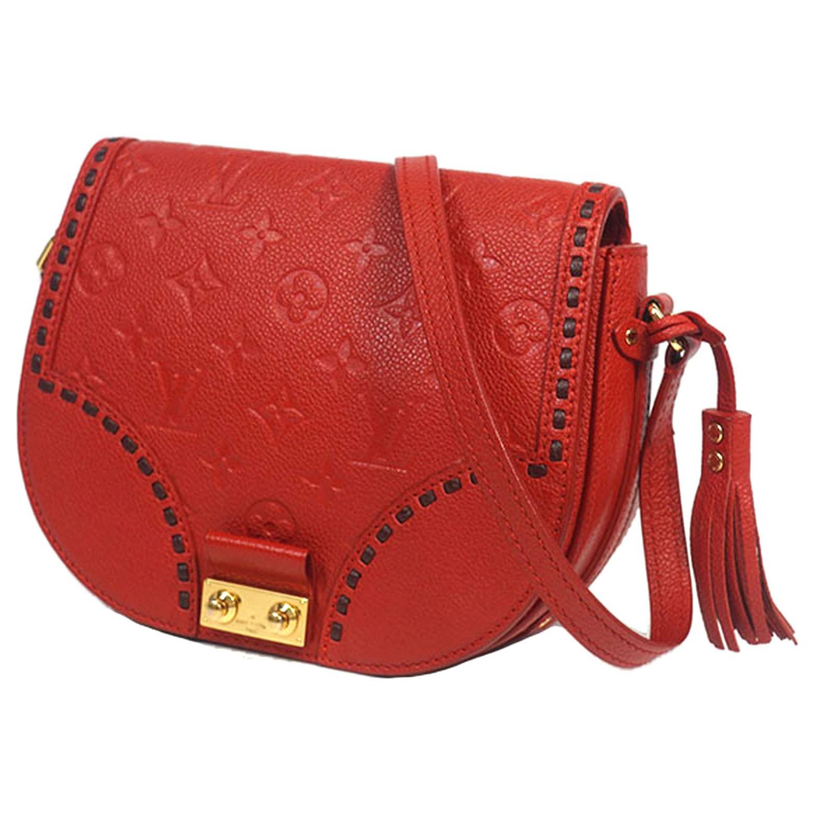 Louis Vuitton Red Monogram Empreinte Junot Crossbody Bag Leather Pony-style  calfskin ref.185224 - Joli Closet