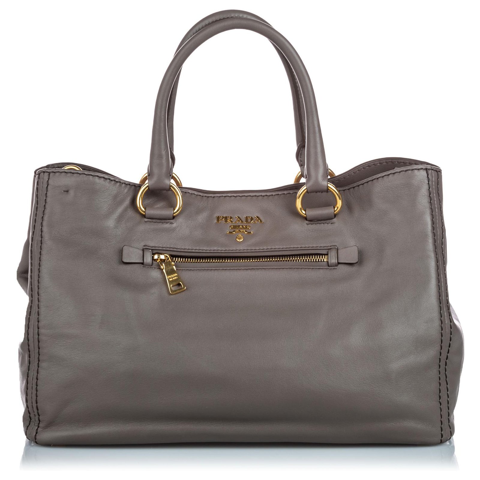 Prada soft leather online tote