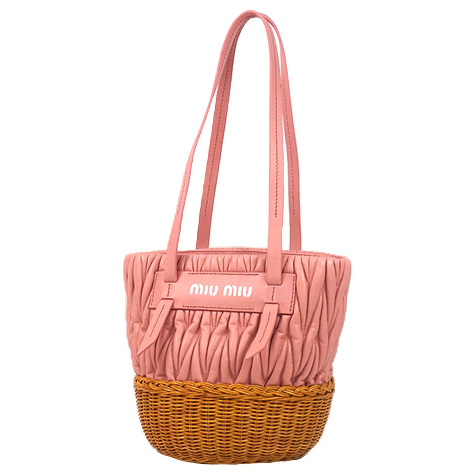 light pink bucket bag