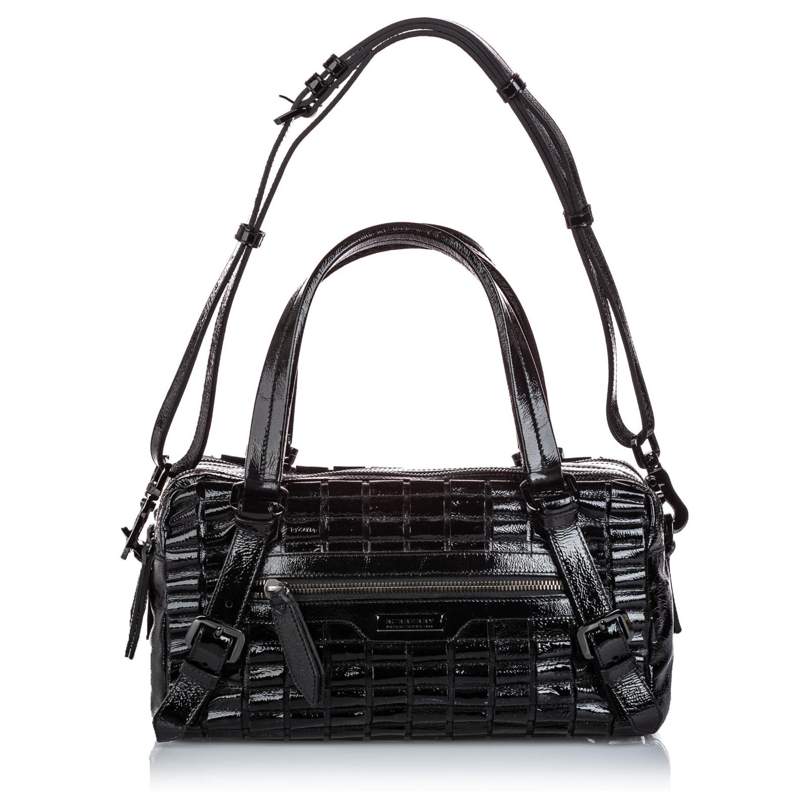 sac en cuir vernis noir