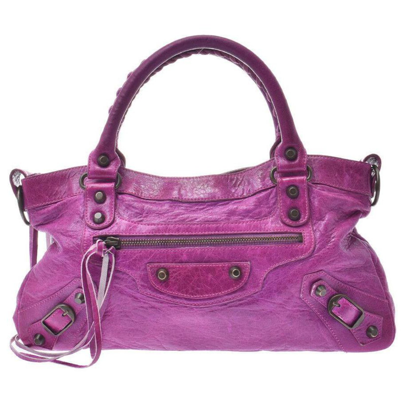 Balenciaga city Purple Leather ref.185607 - Joli Closet