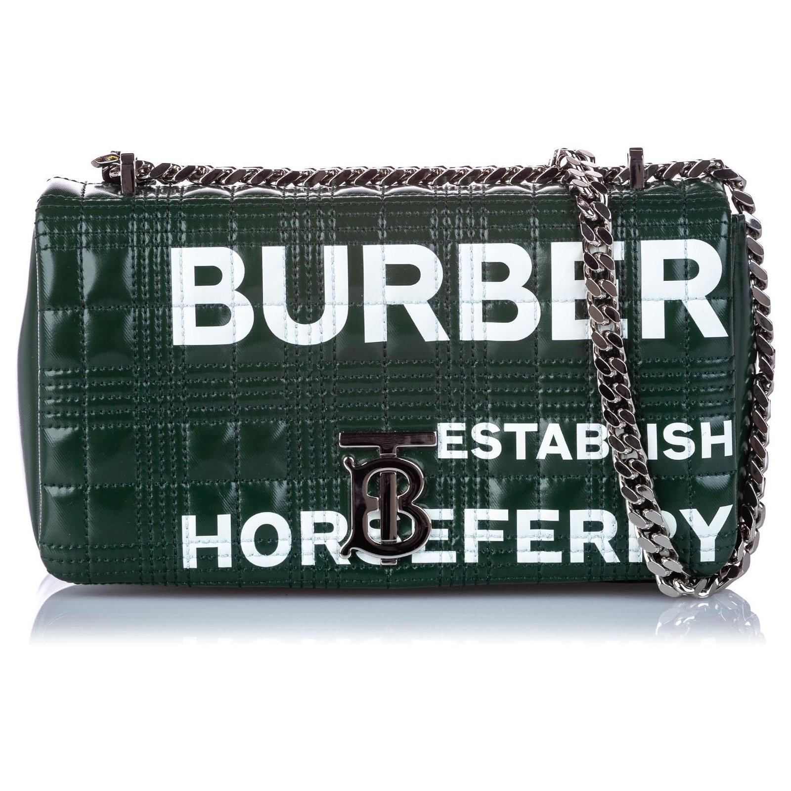 Burberry Green Small Horseferry Leather Lola Crossbody Bag White Cream Dark  green Pony-style calfskin ref.185644 - Joli Closet
