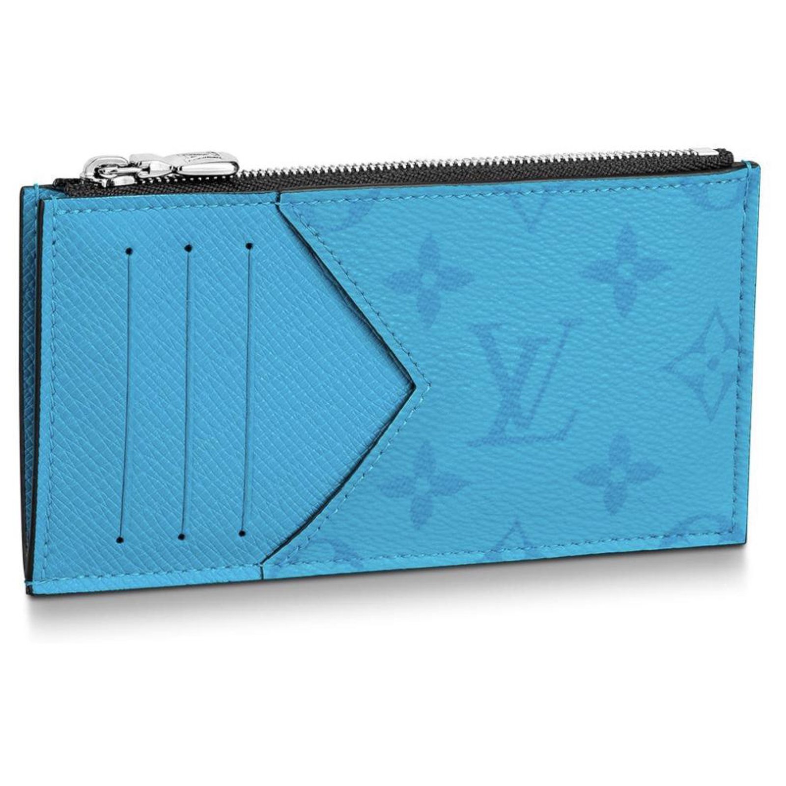 Louis Vuitton LV coin card holder new Blue Leather ref.186041