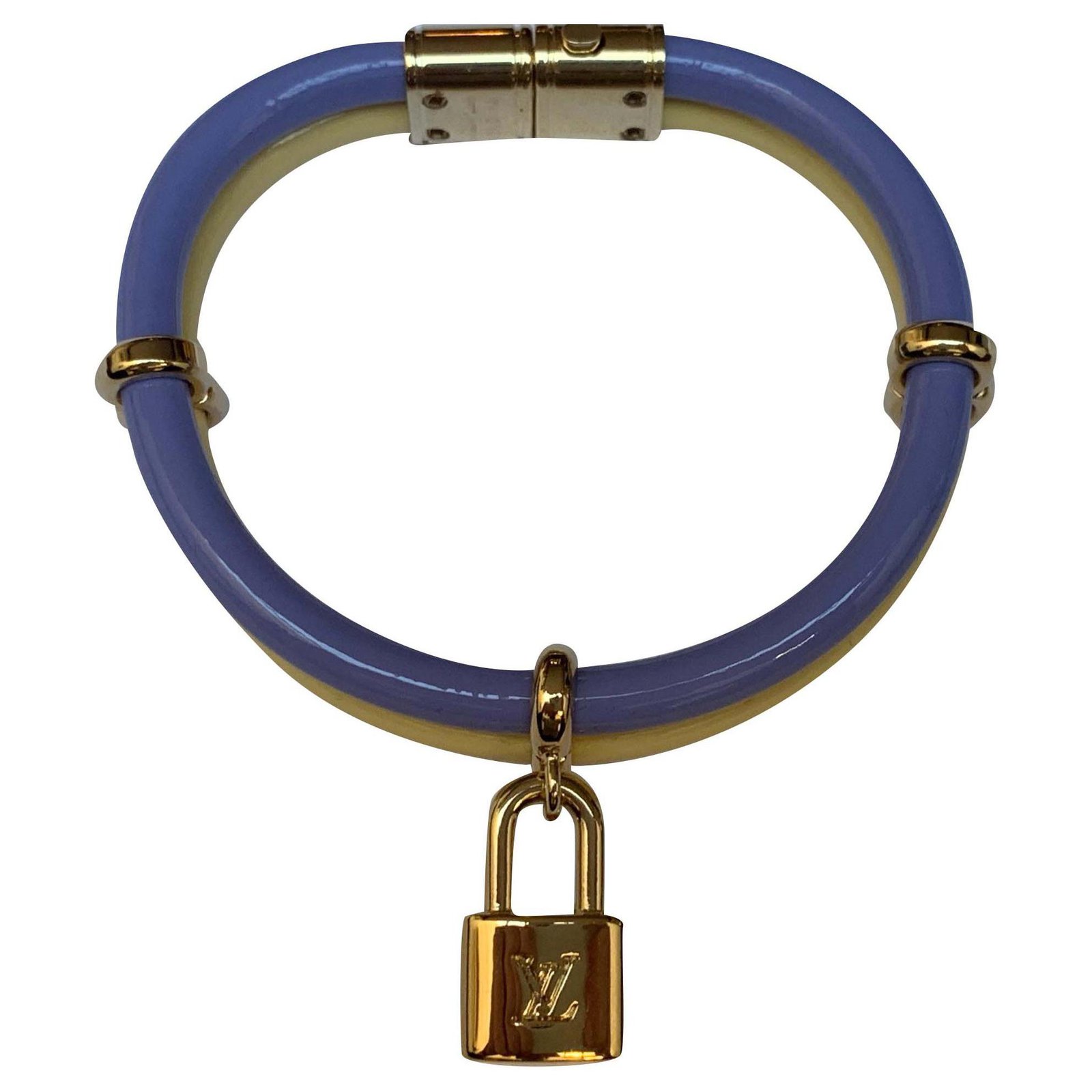 Louis Vuitton, Bracelet keep it twice new yellow and purple Patent leather  ref.186202 - Joli Closet