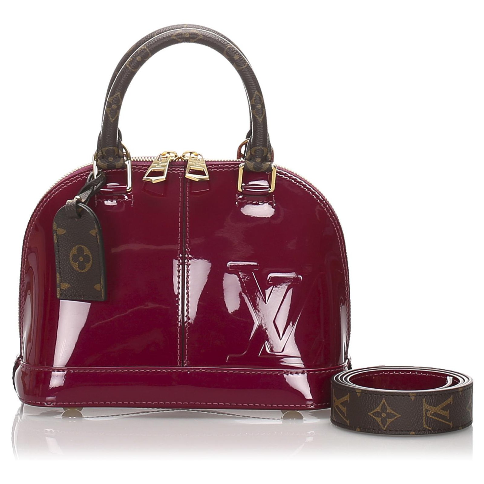Louis Vuitton Alma BB Dark red Patent leather ref.254996 - Joli Closet