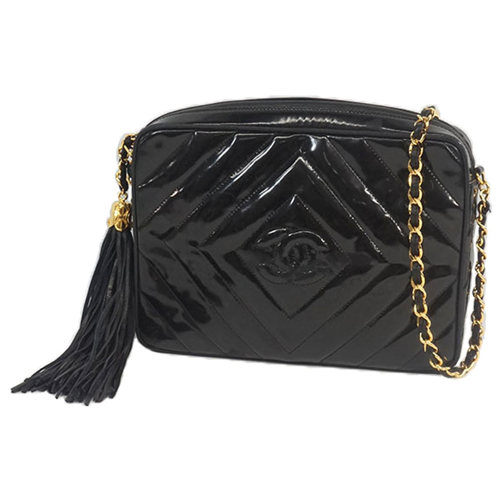 Chanel Black CC Patent Leather Camera Bag ref.186277 - Joli Closet