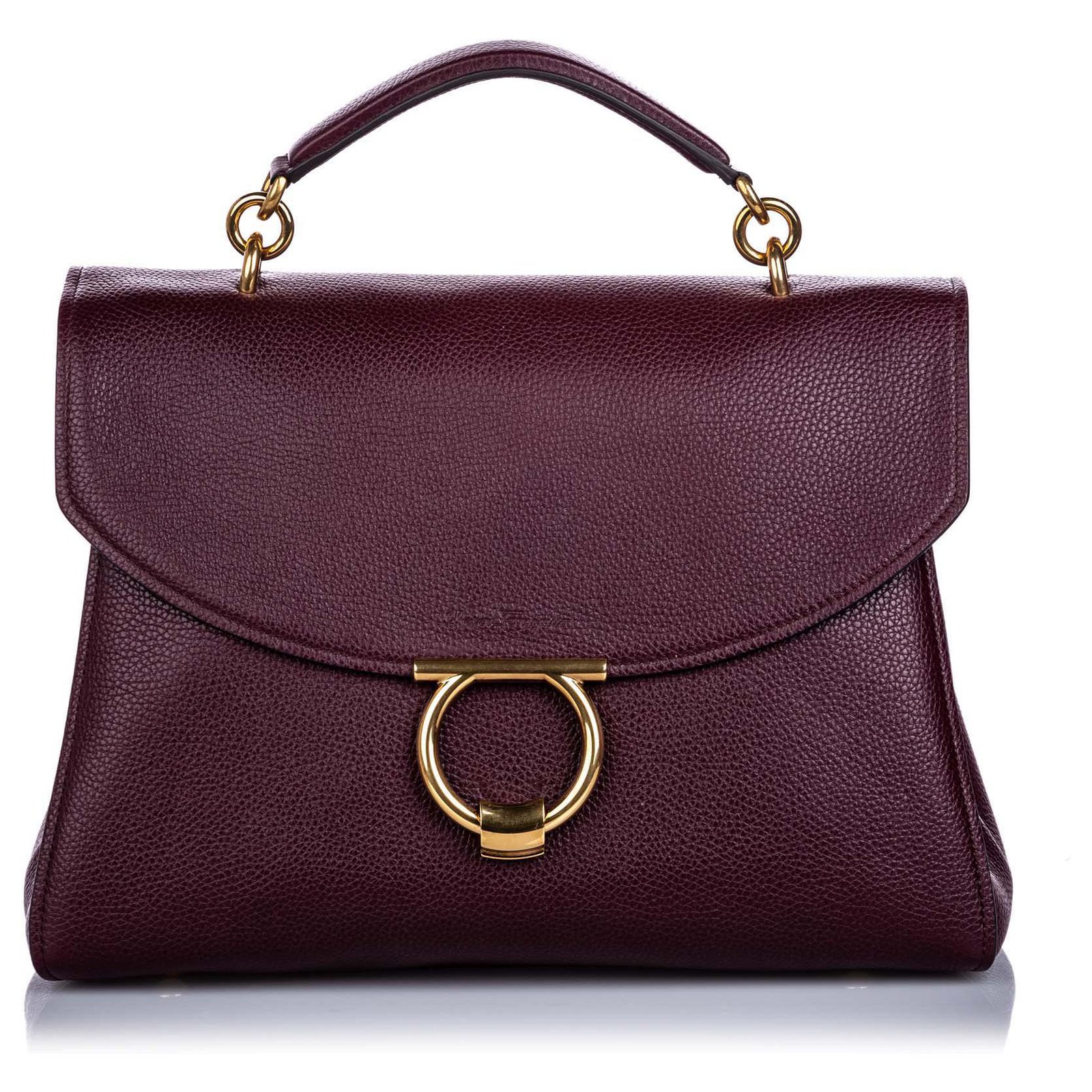 Salvatore Ferragamo Ferragamo Red calf leather Margot Satchel Pony ...