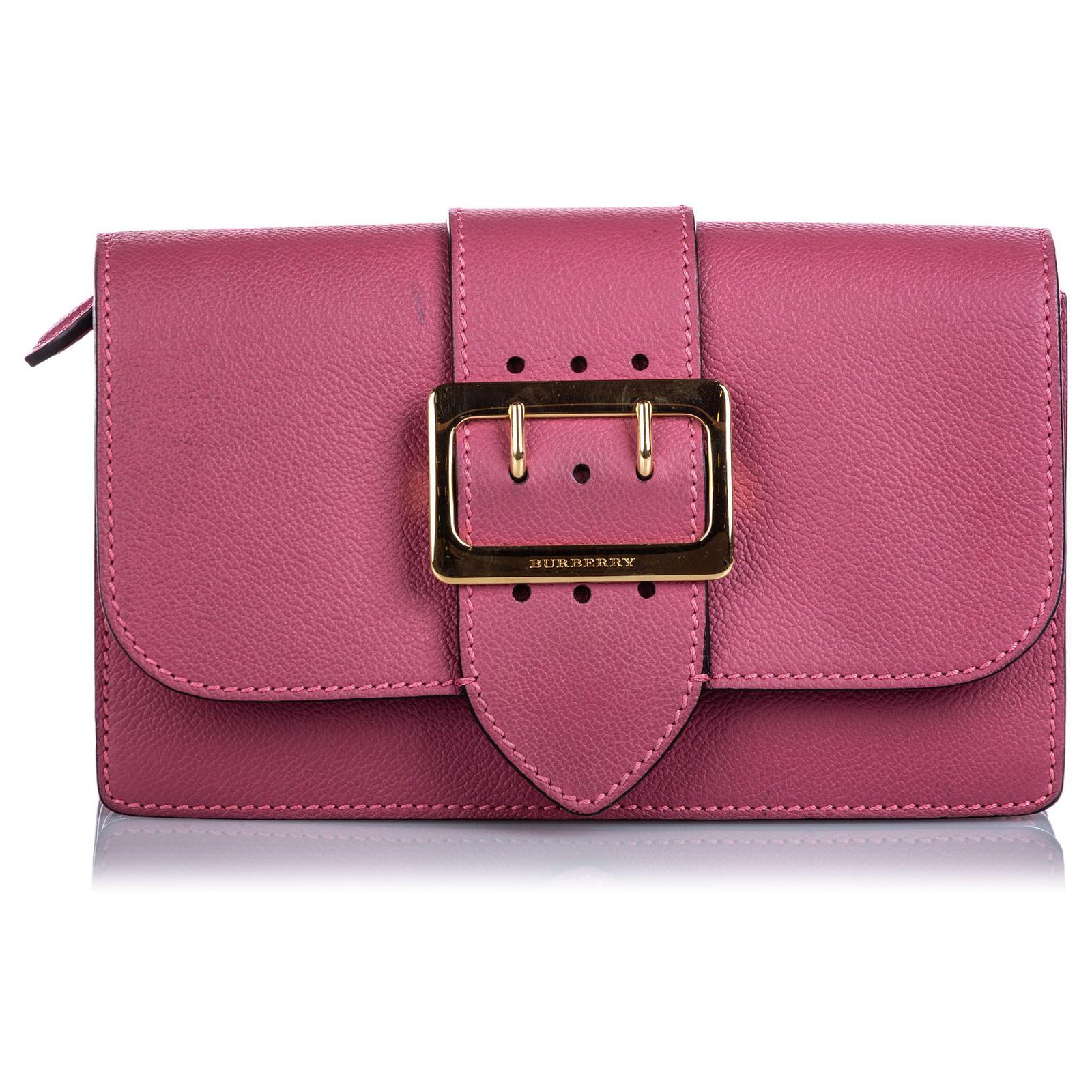Burberry Pink Leather Buckle Crossbody Bag Pony-style calfskin  -  Joli Closet