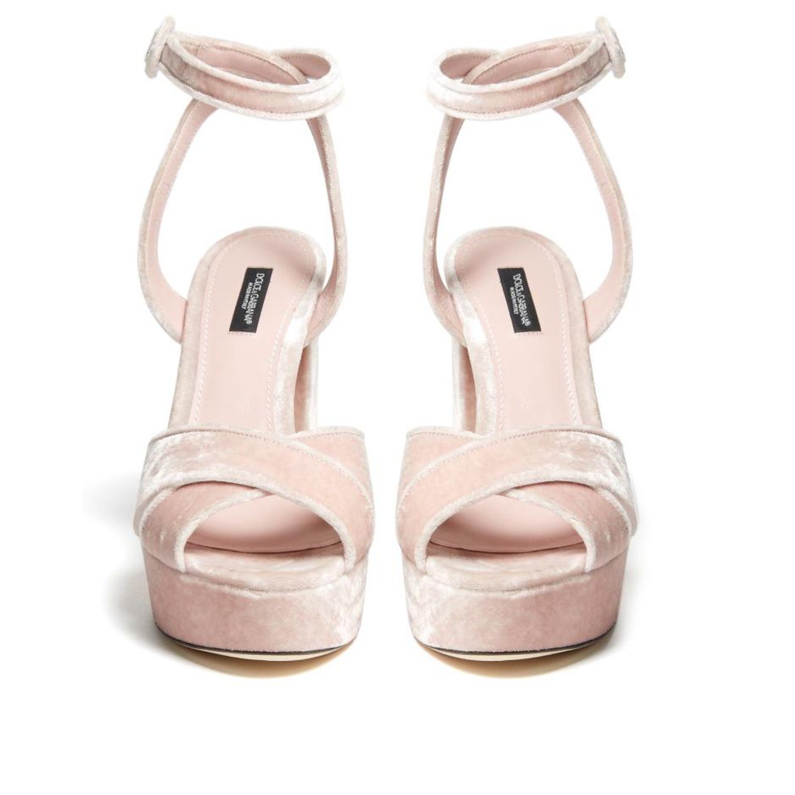 Dolce & Gabbana Sandals Pink Velvet  - Joli Closet