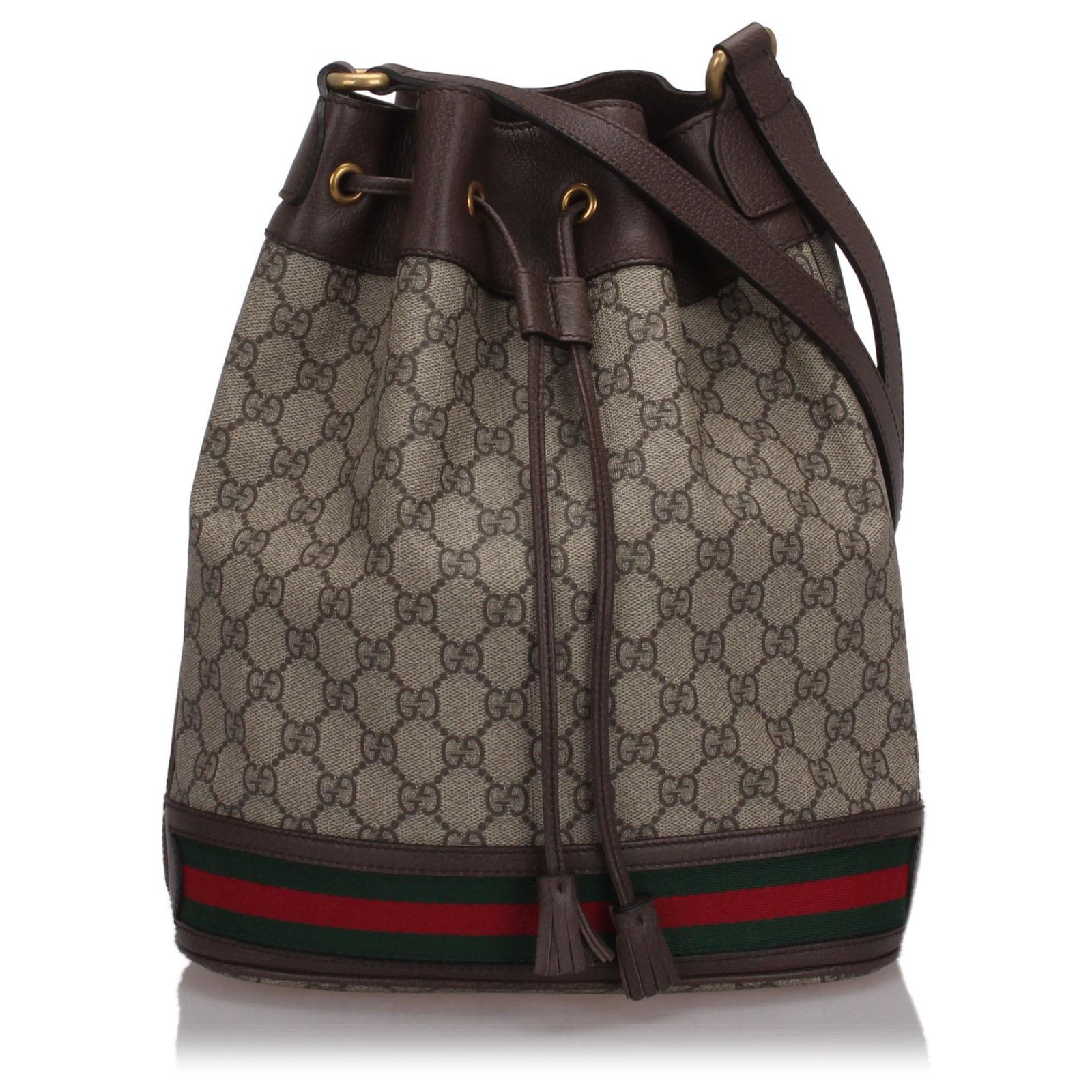 Gucci Ophidia Bucket Bag GG Coated Canvas Small Brown