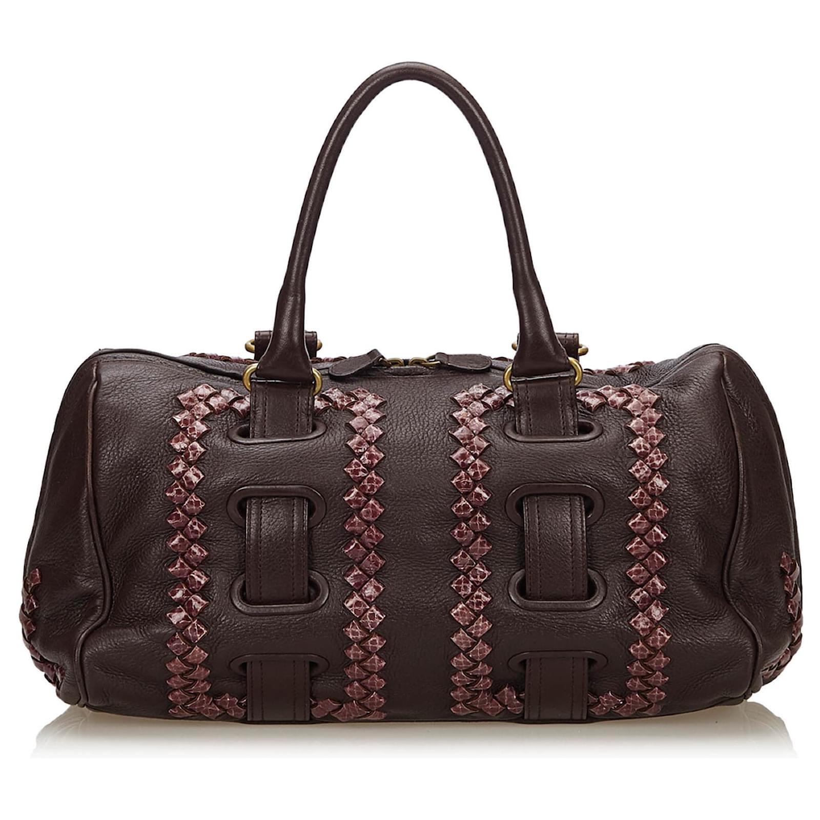 Sac Bottega Veneta Galeries Lafayette Bottega Veneta Sac en bandoulière en cuir marron Rouge Marron foncé ref