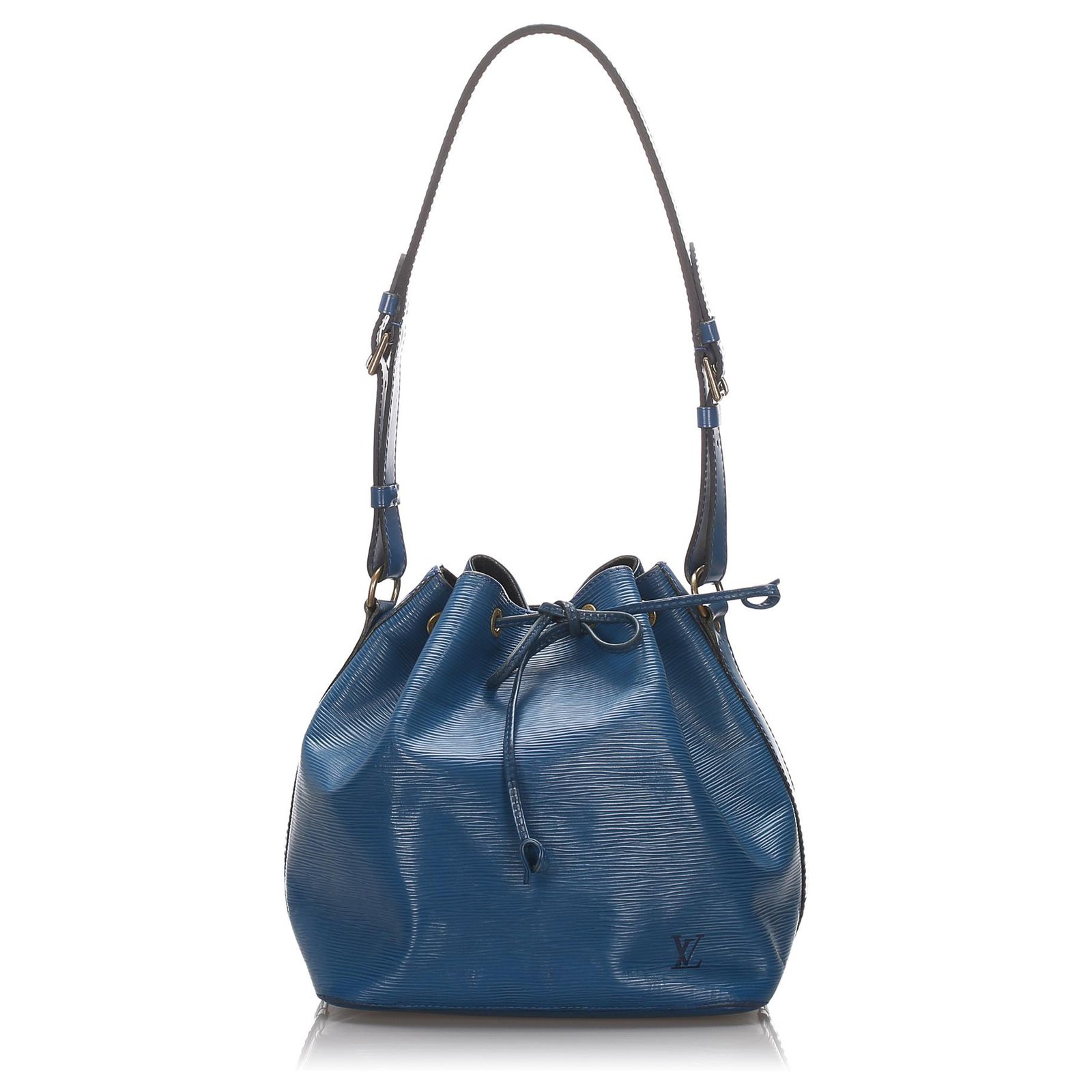 Louis Vuitton Blue Epi Petit Noe Shoulder Drawstring Bag