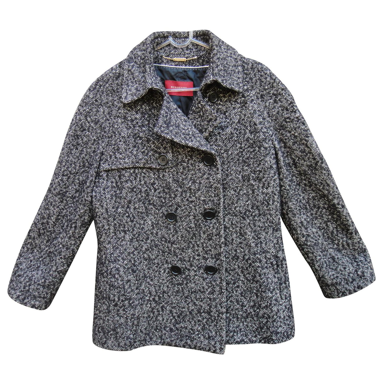 burberry london winter jacket t 40 new condition Dark grey Polyester Wool   - Joli Closet