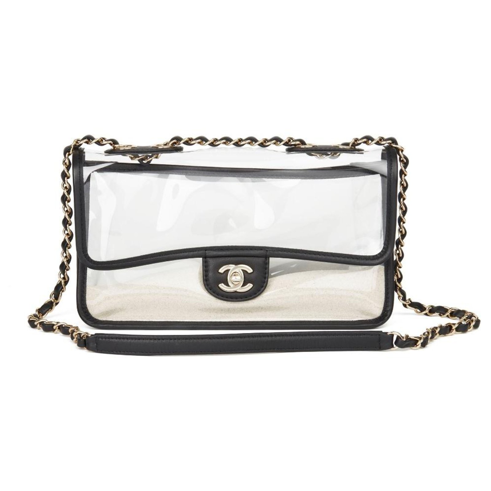Chanel Sand By The Sea Flap Bag Pearl Clear In PVCLambskin With Light  Goldtone US  islamiyyatcom
