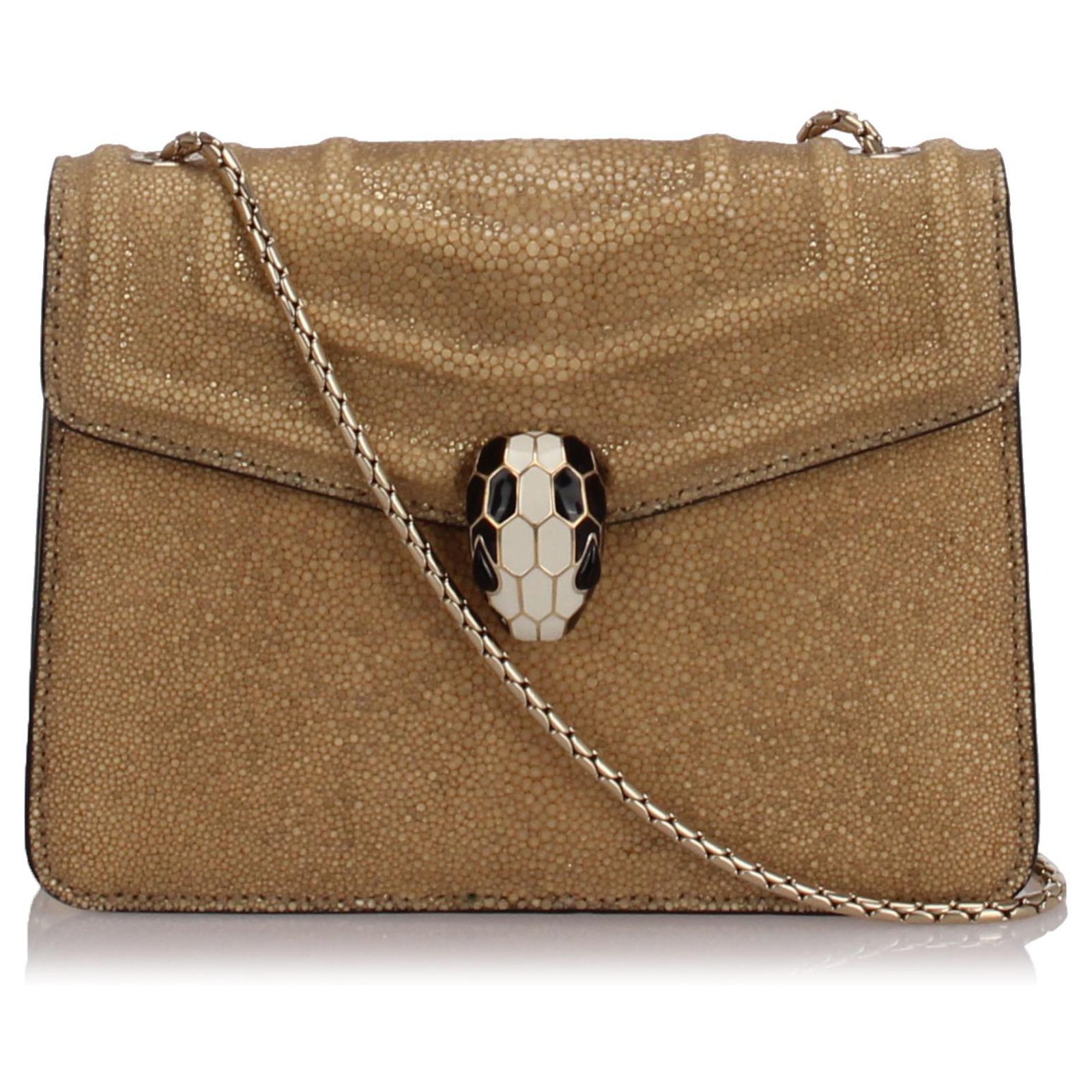 Bvlgari Leather Shoulder Bag - Brown Shoulder Bags, Handbags