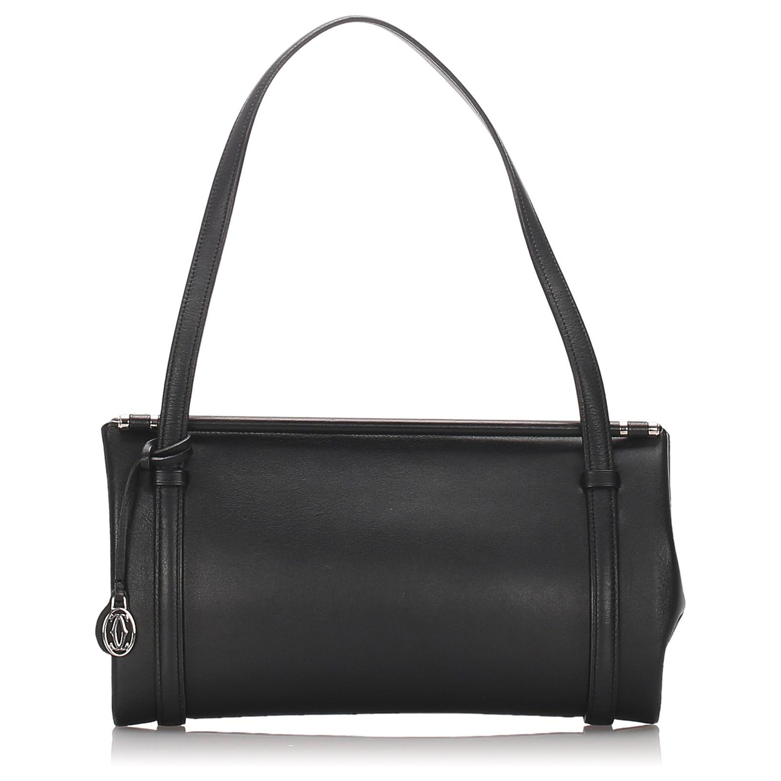 Cartier Black Leather Shoulder Bag Pony-style calfskin ref.188485 ...