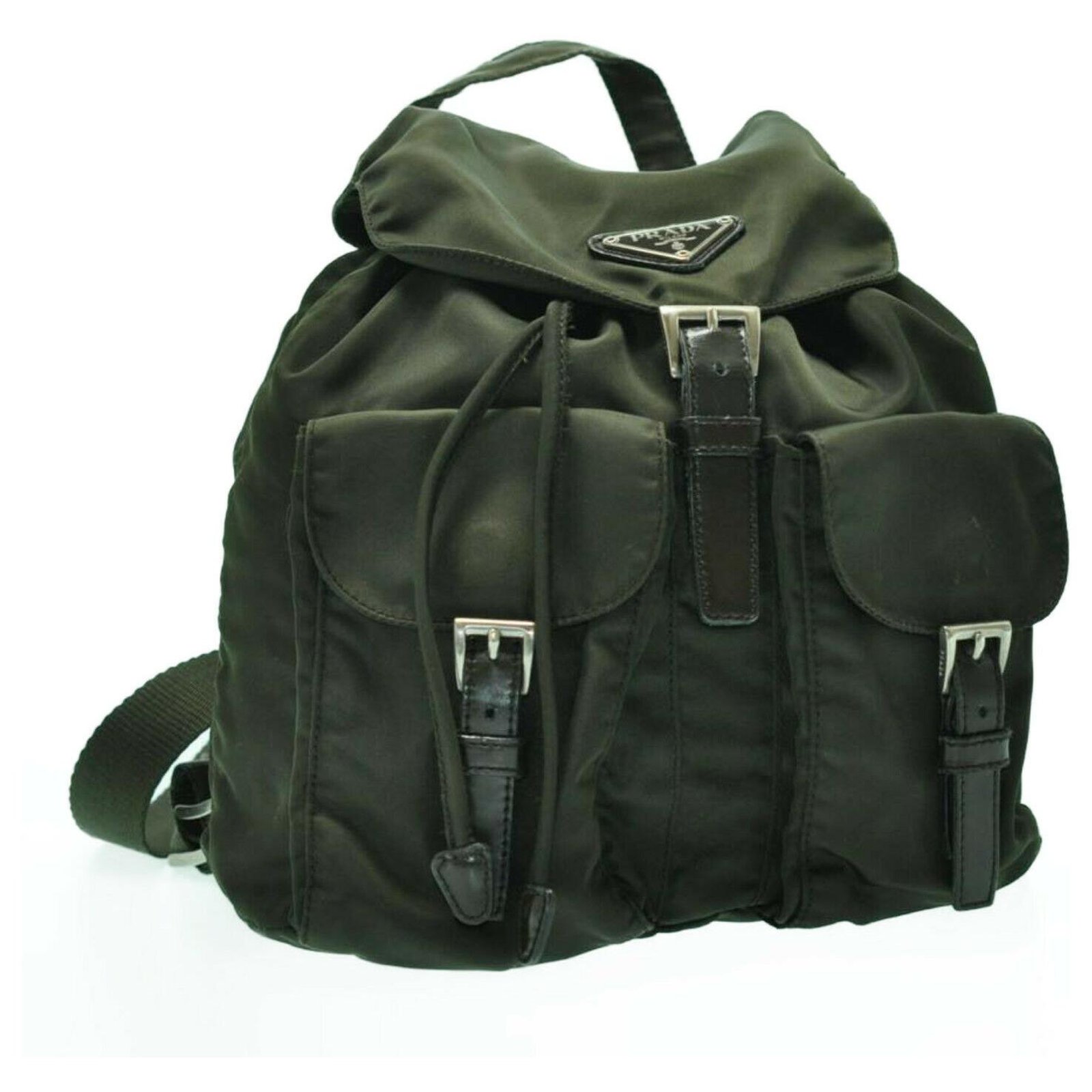 prada green backpack