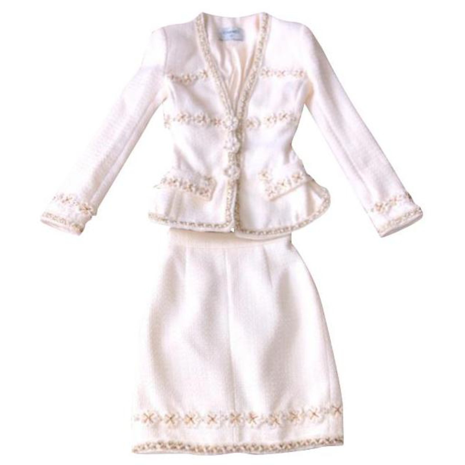 personlighed ophobe frygt Chanel Skirt suit White Wool ref.188727 - Joli Closet