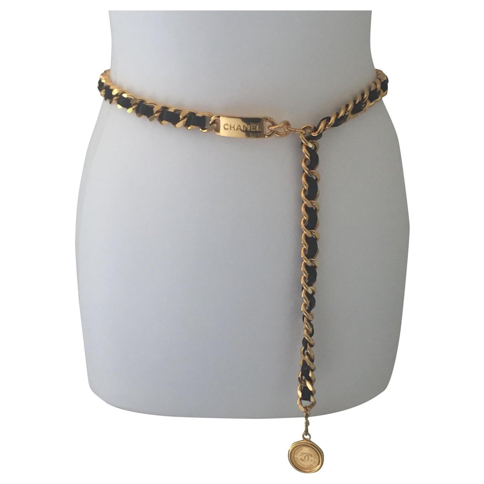 naturlig Hver uge mærkning Chanel Belts Black Golden Metal Lambskin ref.188797 - Joli Closet